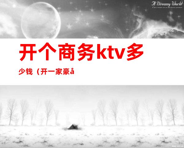 开个商务ktv多少钱(开一家豪华ktv要多少钱)