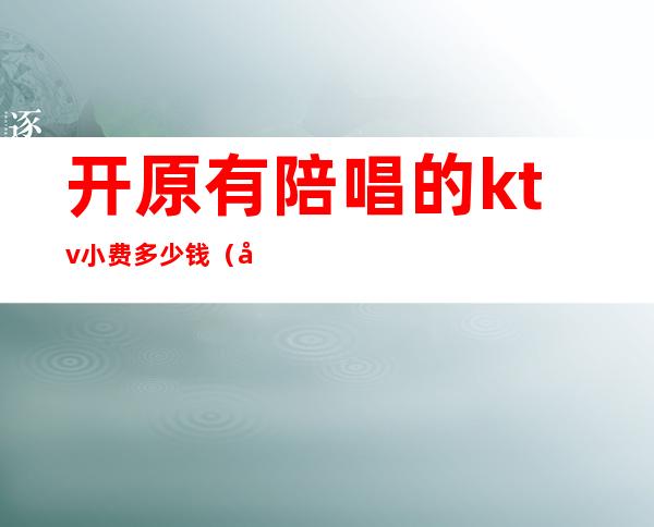 开原有陪唱的ktv小费多少钱(原阳金歌ktv有陪唱吗)