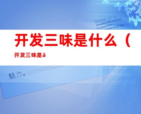 开发三味是什么(开发三味是什么社出版的)