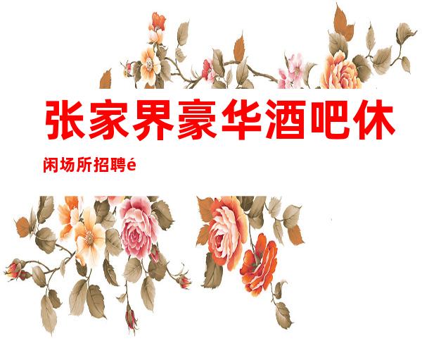 张家界豪华酒吧休闲场所招聘酒水服务员促销员无压力