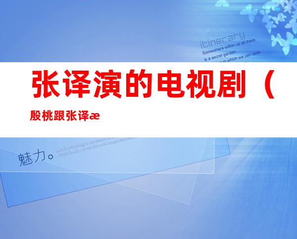 张译演的电视剧（殷桃跟张译演的电视剧）