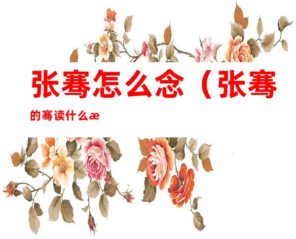 张骞怎么念(张骞的骞读什么怎么写)