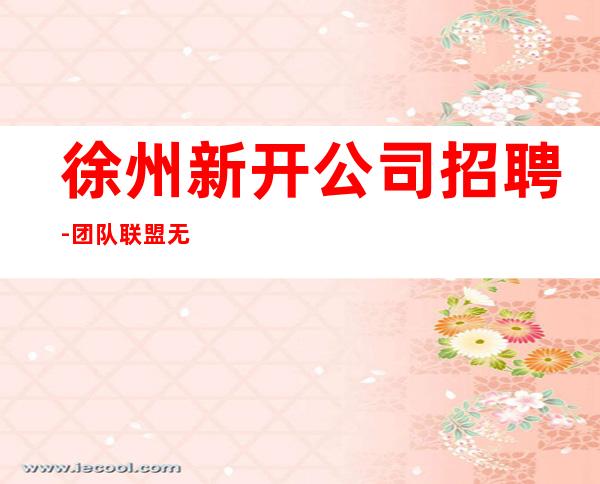 徐州新开公司招聘-团队联盟无业绩要求