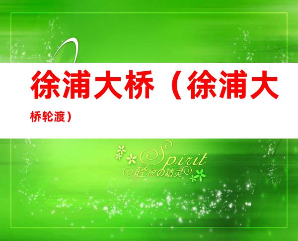 徐浦大桥(徐浦大桥轮渡)
