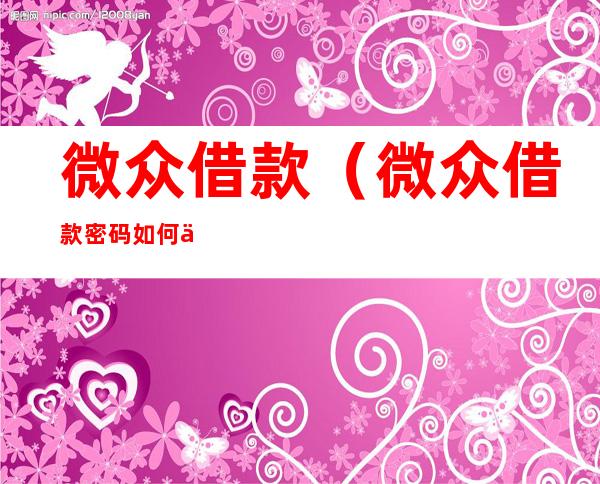 微众借款（微众借款密码如何修改）