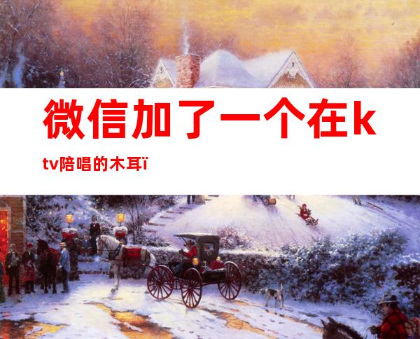 微信加了一个在ktv陪唱的木耳(ktv找陪唱加到微信后怎么聊)