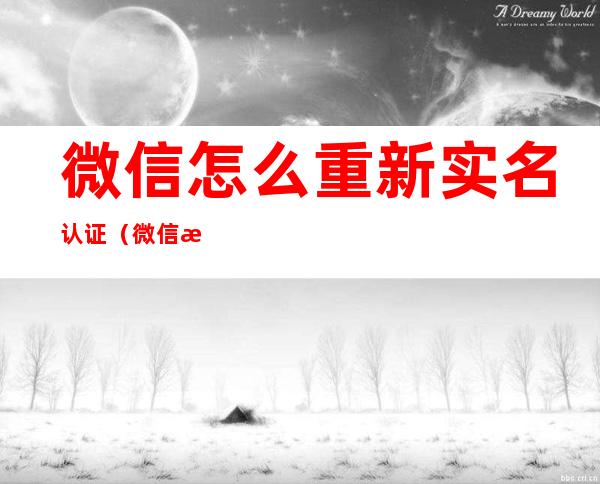 微信怎么重新实名认证(微信怎么重新实名认证用不了怎么办)