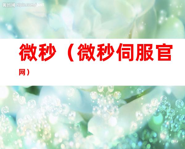 微秒(微秒伺服官网)