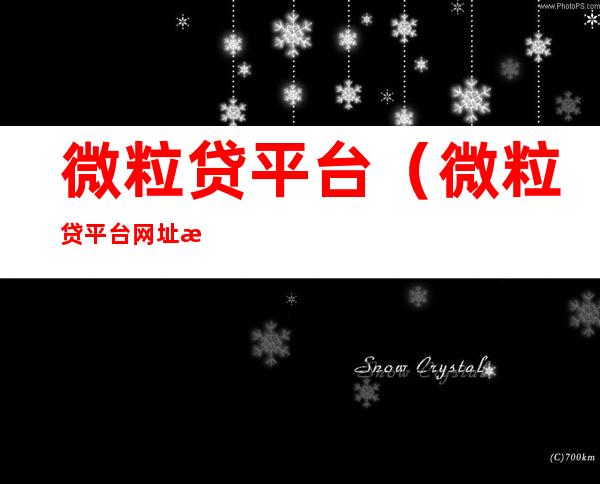微粒贷平台(微粒贷平台网址是多少)