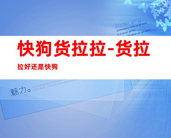 快狗货拉拉-货拉拉好还是快狗好?
