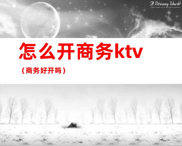 怎么开商务ktv(商务好开吗)