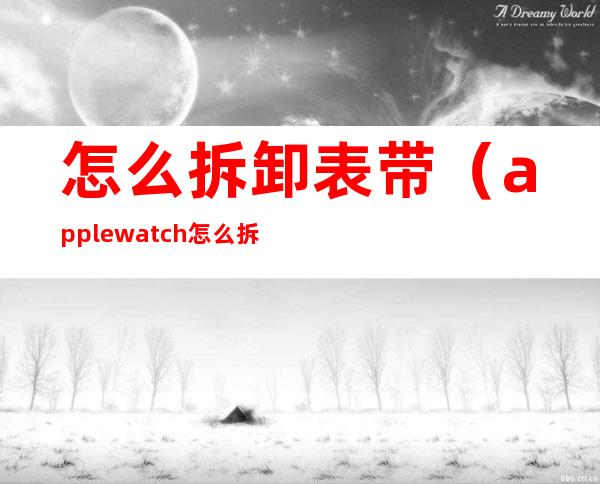 怎么拆卸表带(apple watch怎么拆卸表带)
