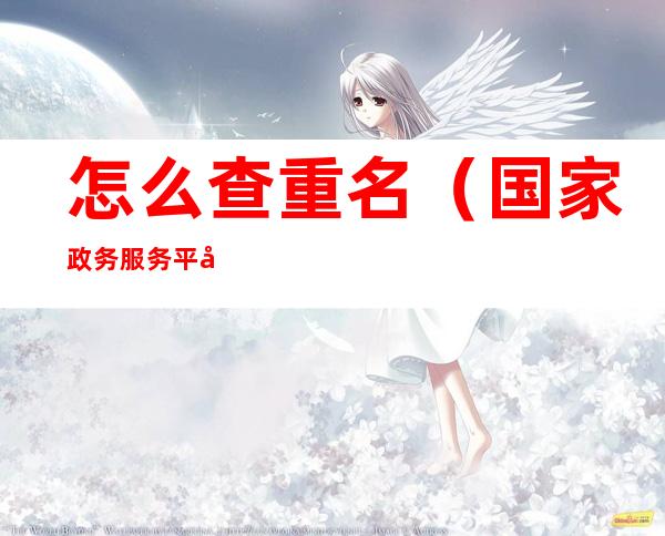 怎么查重名（国家政务服务平台怎么查重名）