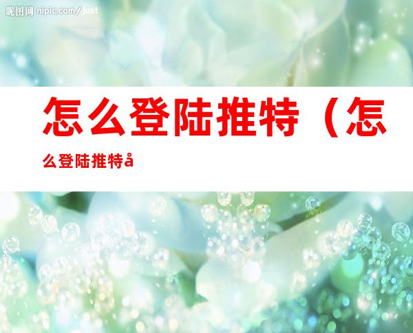 怎么登陆推特(怎么登陆推特官网)
