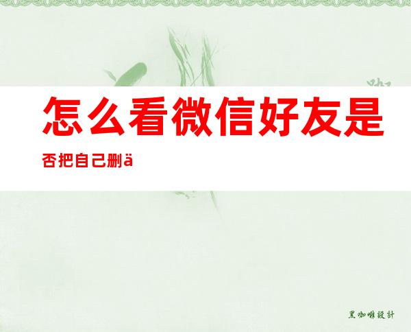 怎么看微信好友是否把自己删了(怎么看微信好友是否把自己删了软件)