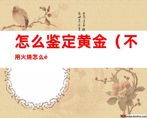 怎么鉴定黄金(不用火烧怎么鉴定黄金)