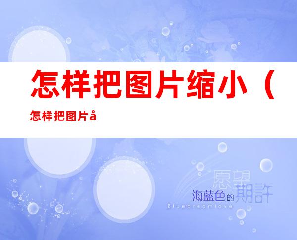 怎样把图片缩小(怎样把图片变小)