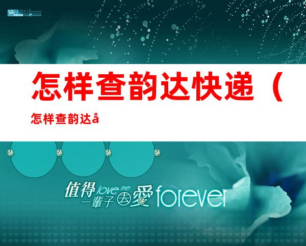 怎样查韵达快递(怎样查韵达快递运费金额)