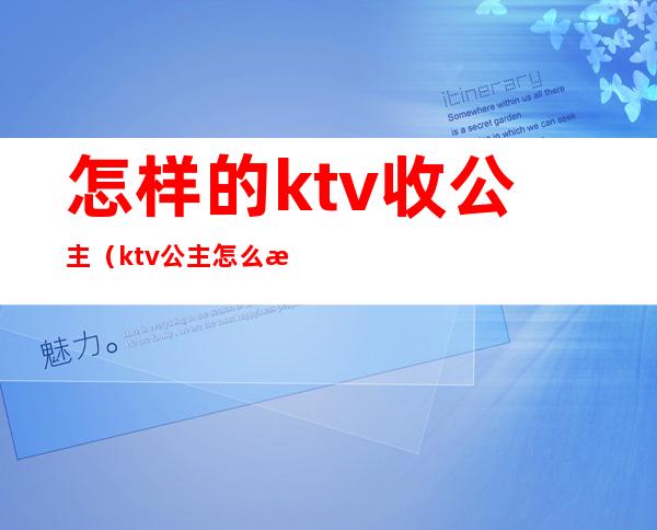 怎样的ktv收公主(ktv公主怎么样)