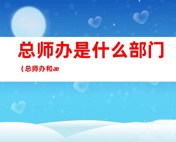 总师办是什么部门(总师办和总工办)