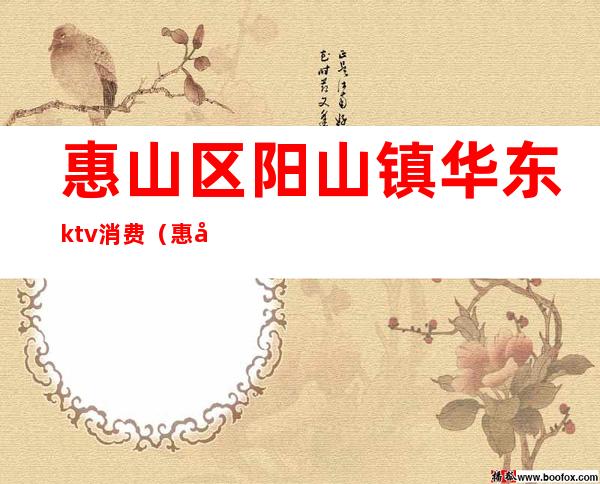 惠山区阳山镇华东ktv消费(惠山区ktv哪家好)