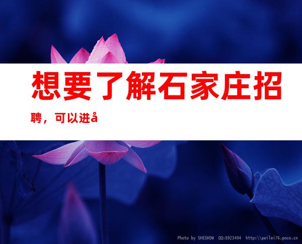 想要了解石家庄招聘,可以进入招聘搜寻