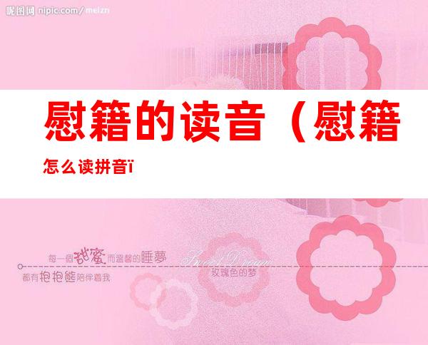 慰籍的读音(慰籍怎么读拼音)