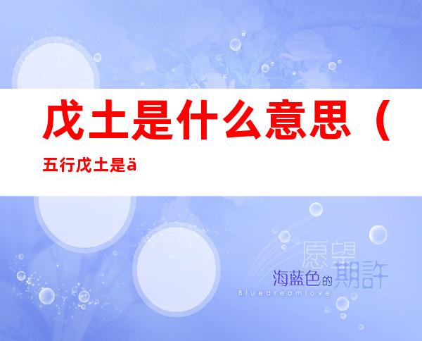 戊土是什么意思(五行戊土是什么意思)