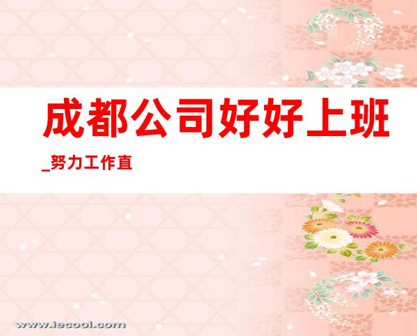 成都公司好好上班_努力工作直招无任务