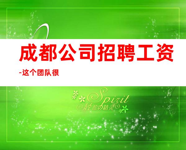 成都公司招聘工资-这个团队很负责