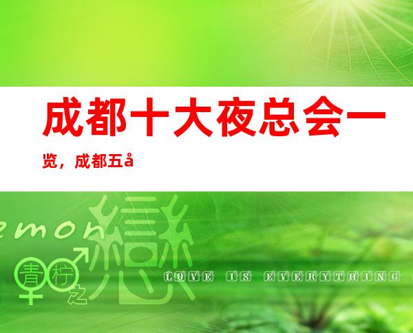 成都十大夜总会一览,成都五大商务KTV消费预定最全介绍