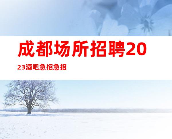 成都场所招聘2023酒吧急招急招急招（说三遍）