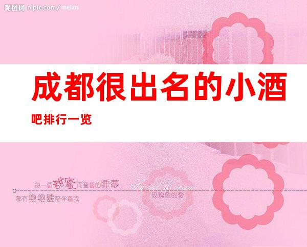 成都很出名的小酒吧排行一览