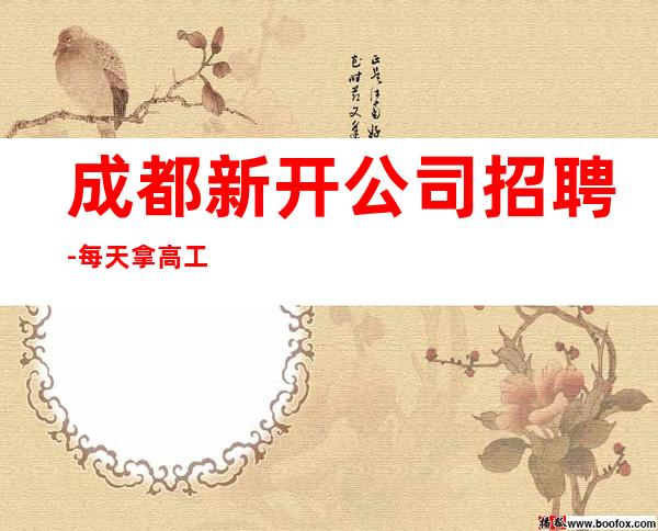 成都新开公司招聘-每天拿高工资