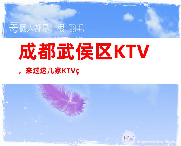 成都武侯区KTV,来过这几家KTV的人都说非常好