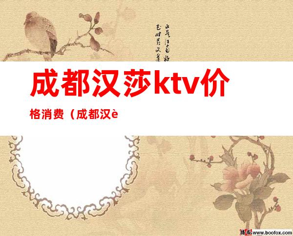 成都汉莎ktv价格消费(成都汉莎ktv体验报告)