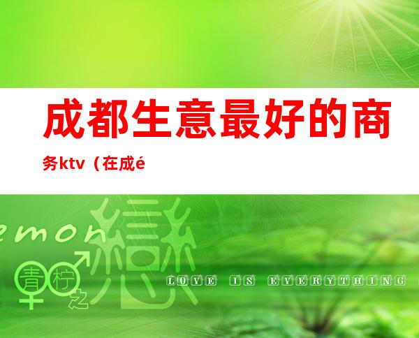 成都生意最好的商务ktv(在成都适合做什么生意)