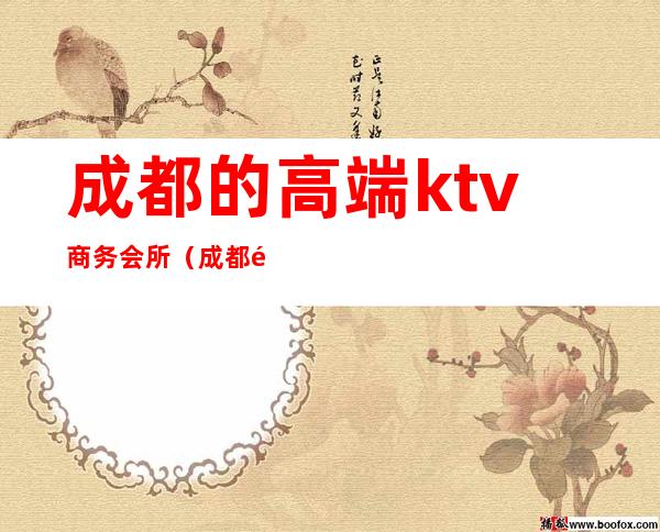 成都的高端ktv商务会所(成都高档商务ktv)