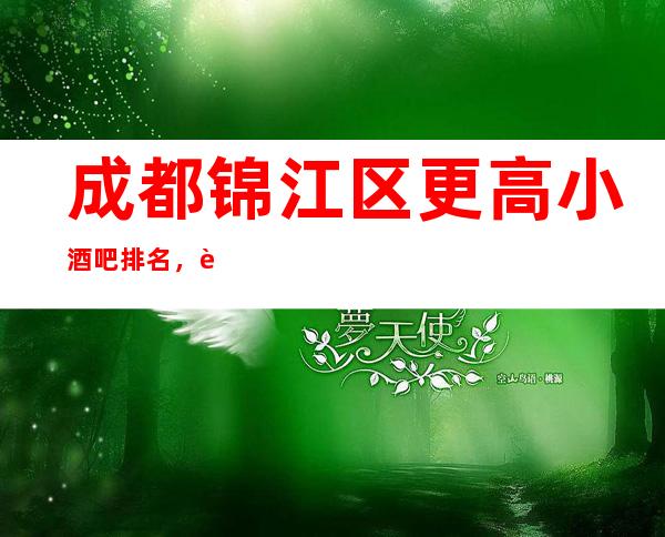 成都锦江区更高小酒吧排名,这几家让你大饱眼福