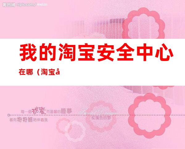 我的淘宝安全中心在哪(淘宝必备工具安全中心在哪)