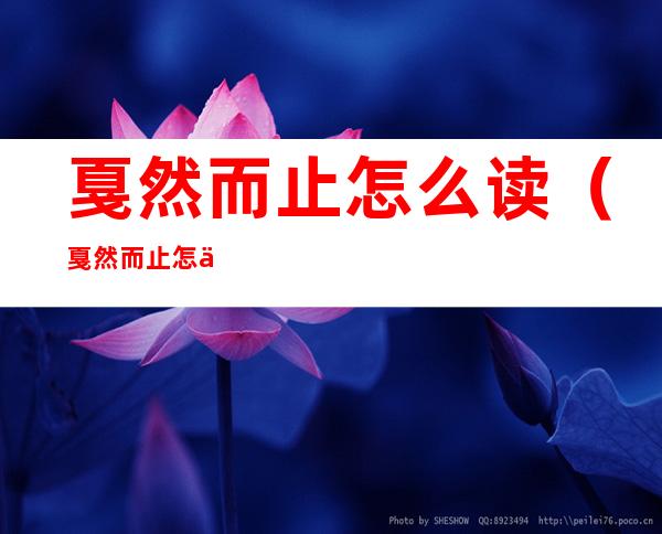 戛然而止怎么读(戛然而止怎么读音是什么读)