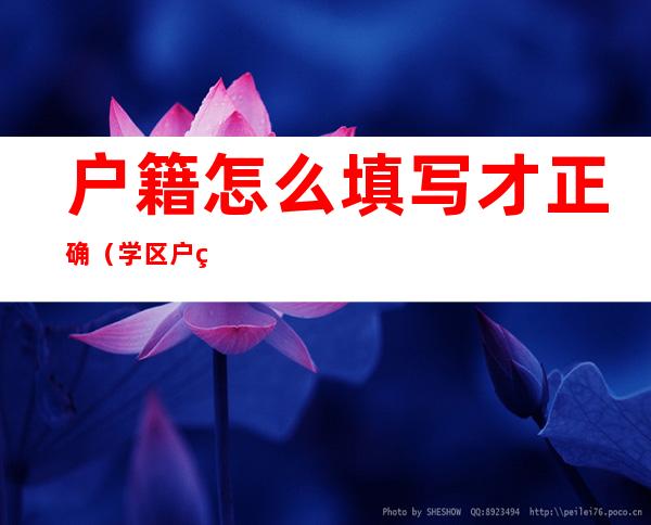 户籍怎么填写才正确(学区户籍怎么填写才正确)