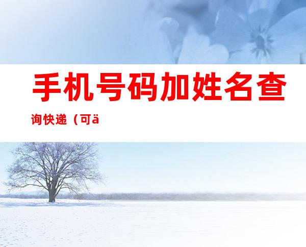 手机号码加姓名查询快递(可以通过姓名电话号查询快递)