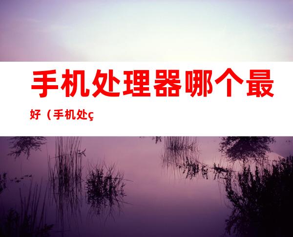手机处理器哪个最好(手机处理器天玑和骁龙哪个好?)