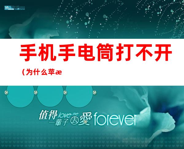 手机手电筒打不开(为什么苹果手机手电筒打不开)