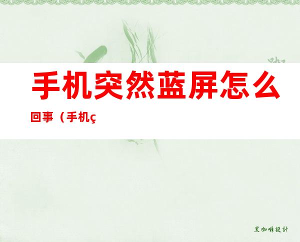 手机突然蓝屏怎么回事(手机突然蓝屏怎么回事并且有声响)