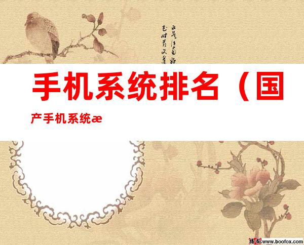 手机系统排名(国产手机系统排行)