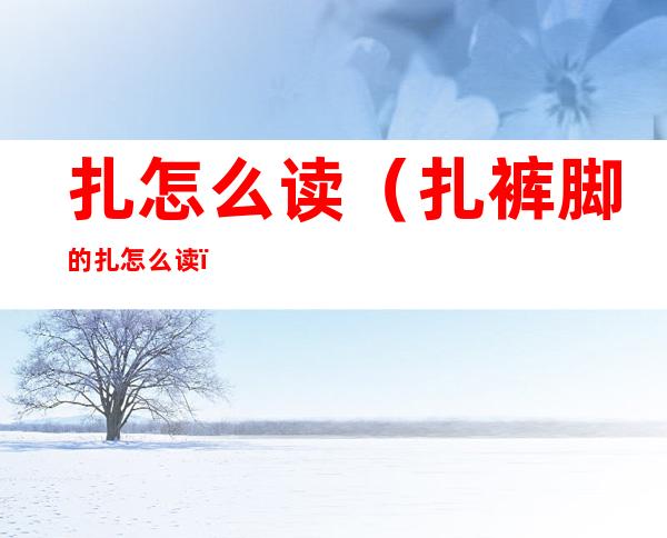 扎怎么读(扎裤脚的扎怎么读)
