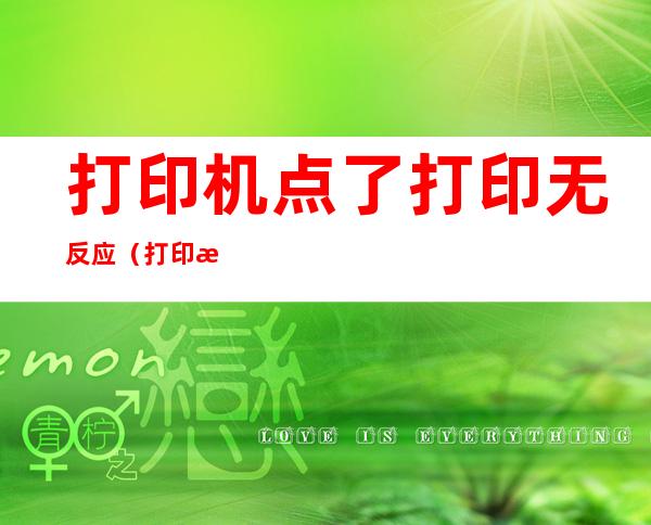 打印机点了打印无反应（打印机点了打印没有反应是怎么回事）