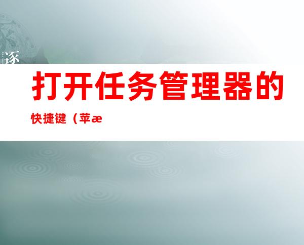 打开任务管理器的快捷键(苹果电脑打开任务管理器的快捷键)